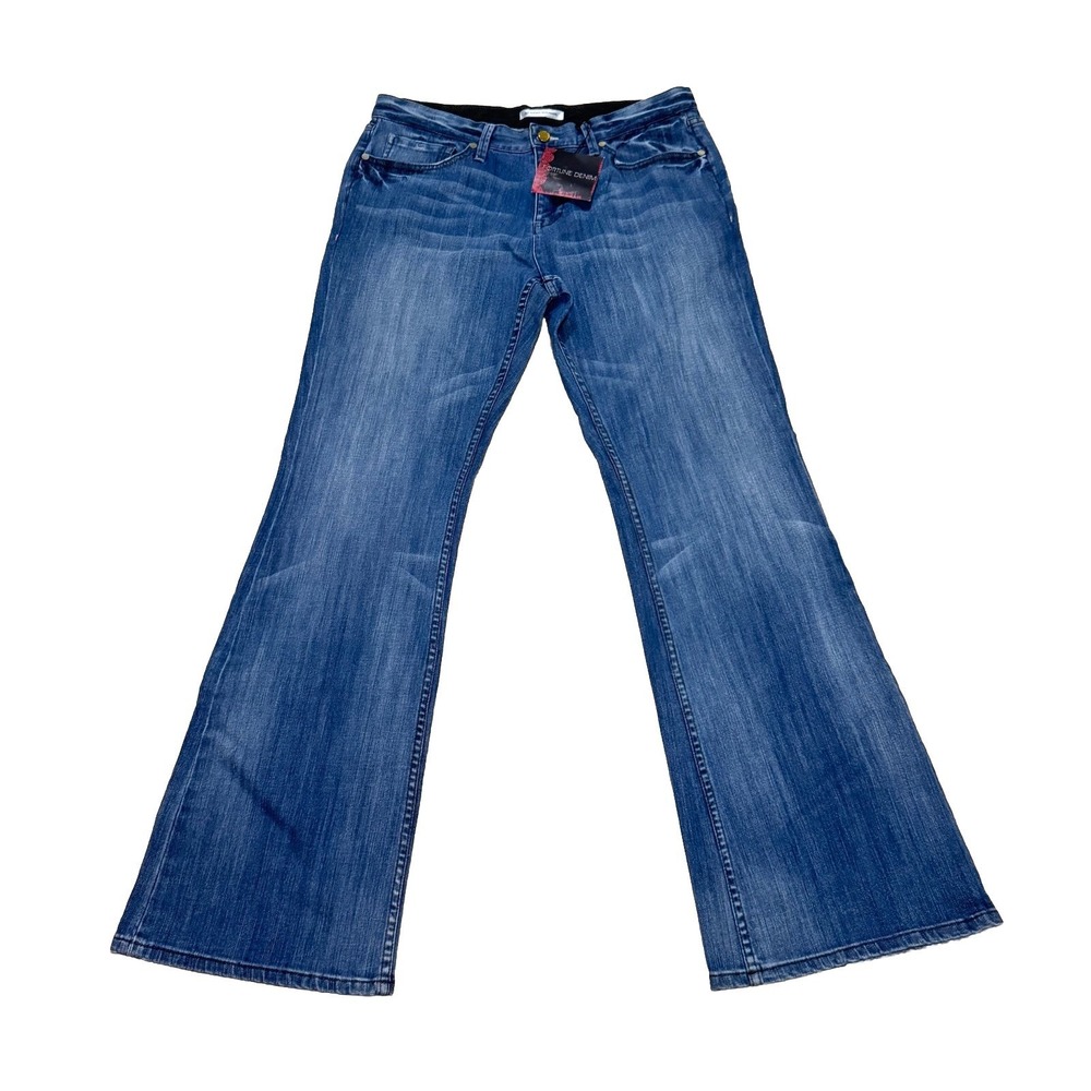 Fortune Denim‎  Women's Sz 34 Blue Flare Med Wash Jeans Y2K Low Rise NWT